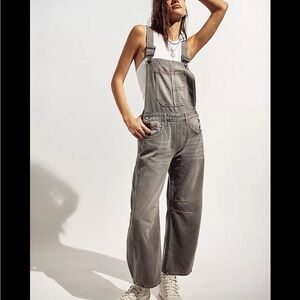 We The Free Charcoal Denim Overalls
